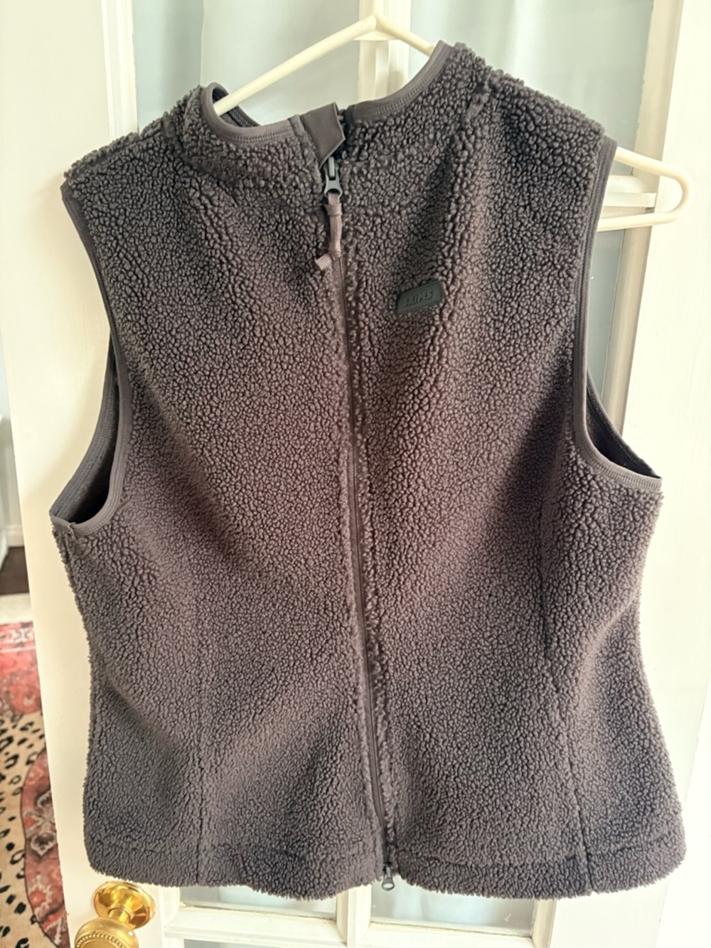 SKIMS Charcoal Gray Sherpa Fleece Zip Vest